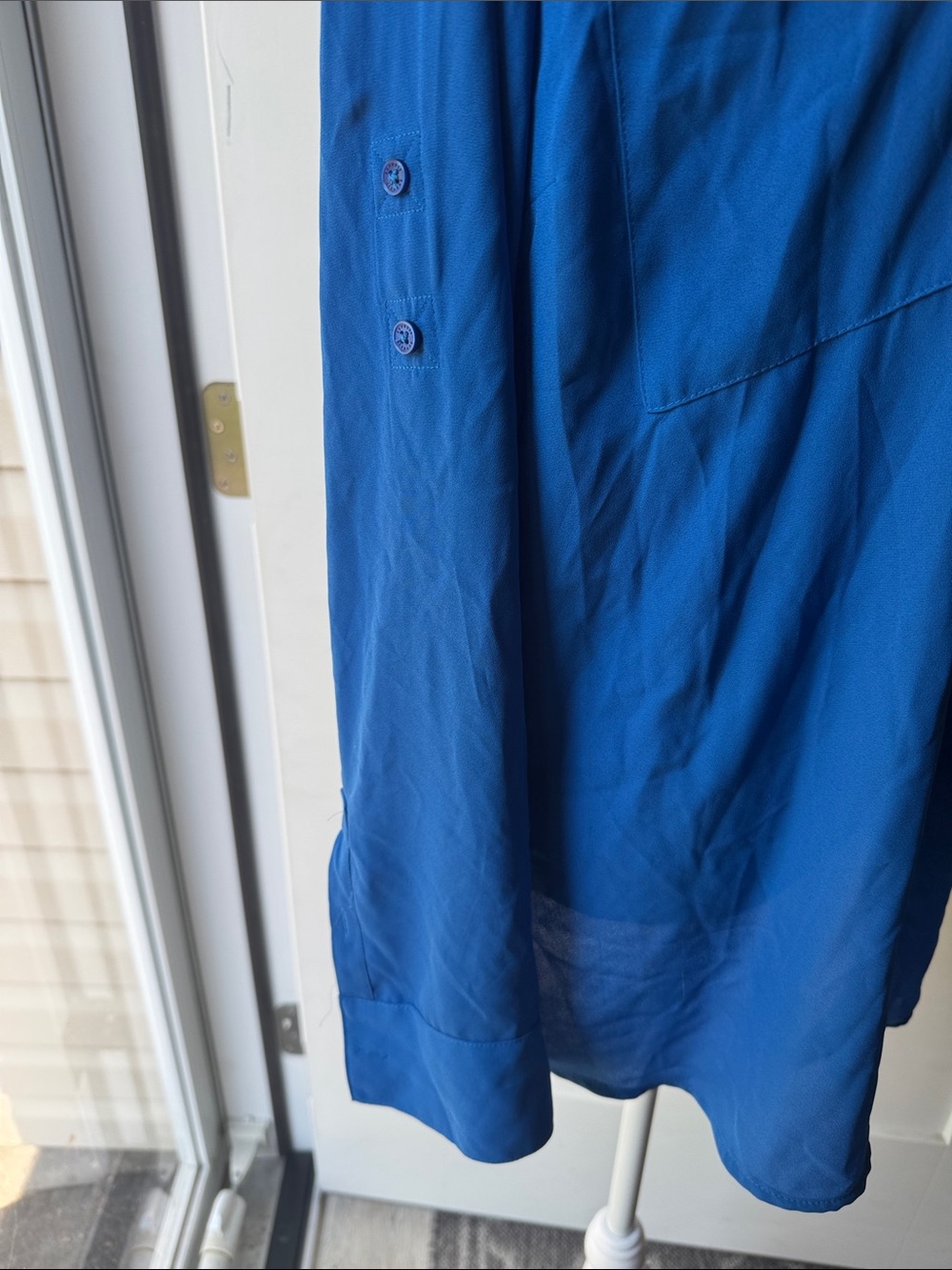 Express Royal Blue Long Sleeve Button Down Shirt - Picture 3 of 9